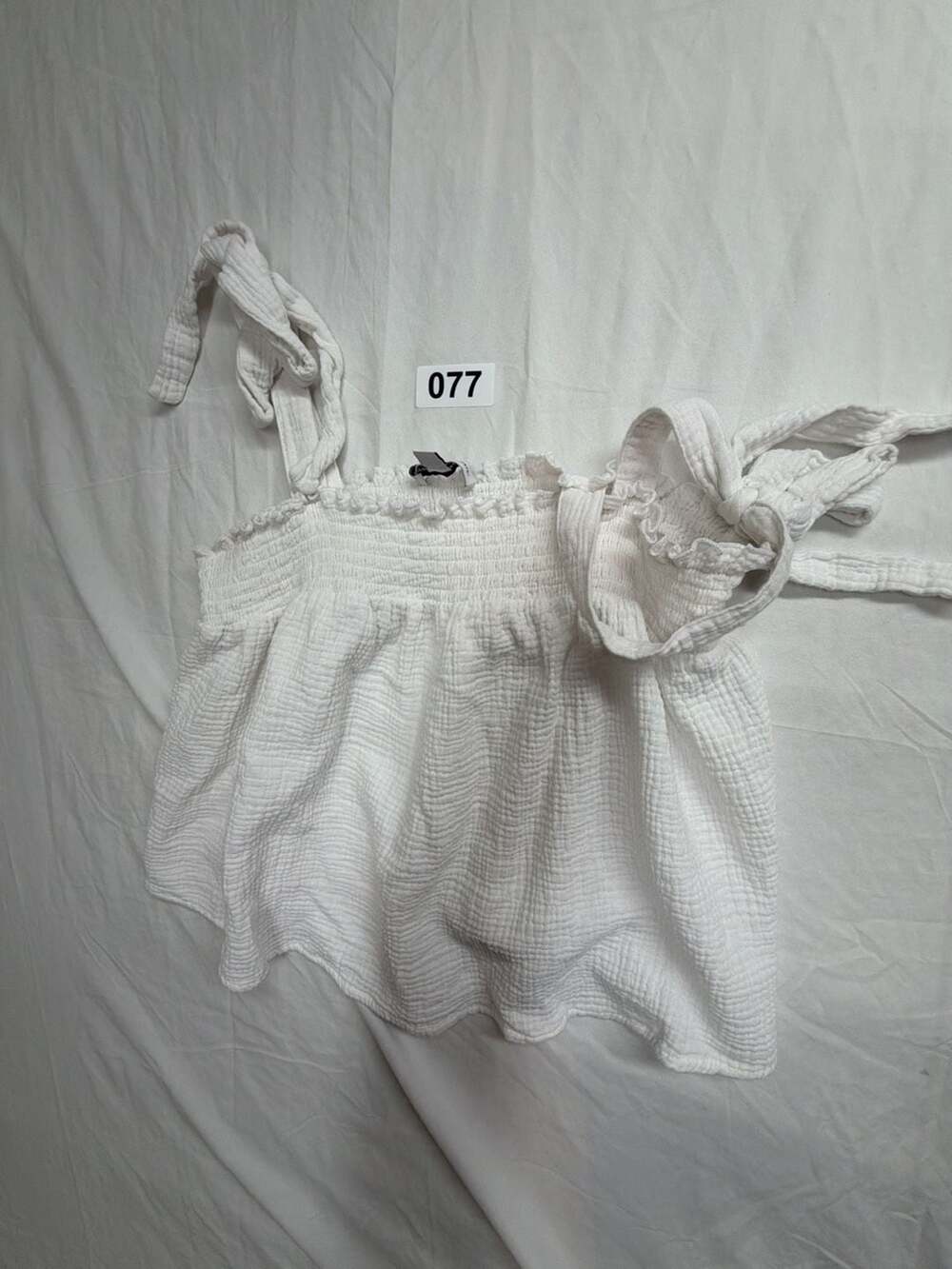 Cupcakes and Cashmere Women's White Smocked Gauze Tie-Strap Tank Top